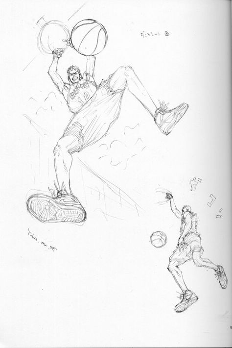 Libro The Art of Takehiko Inoue Illustrations Basketball Comic, Basketball Manga, Basketball Drawings, Inoue Takehiko, Slam Dunk Manga, Slam Dunk Anime, Basket Drawing, Anatomy Sketches, Black Cartoon Characters