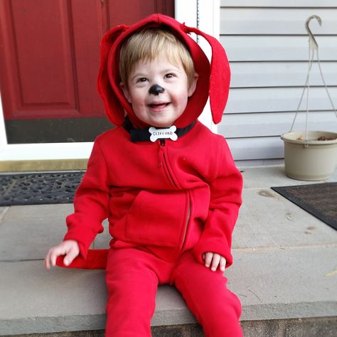 DIY Clifford Costume | Primary.com Diy Clifford Costume, Diy Puppy Costume For Kids, Clifford Costume, Puppy Costume For Kids, Halloween Costume Ideas For Kids, Costume Ideas For Kids, Sew Halloween Costume, Puppy Costume, Diy Dog Costumes