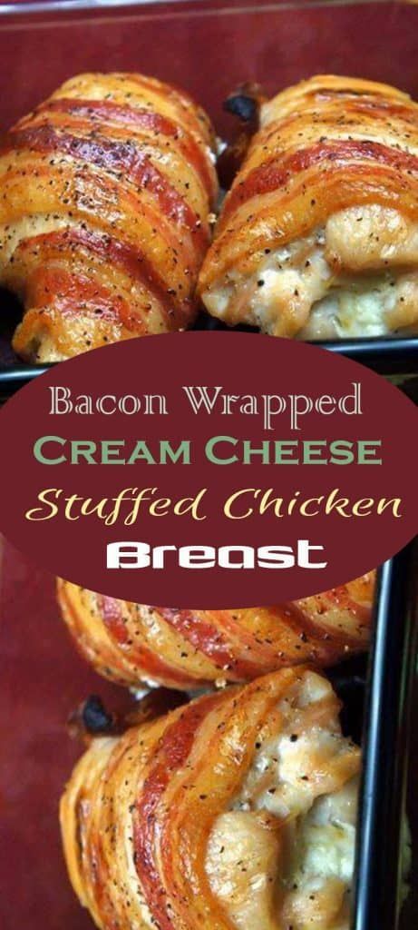 bacon wrapped cream cheese stuffed chicken recipe Cream Cheese Stuffed Chicken Breast, Bacon Wrapped Cream Cheese, Cream Cheese Stuffed Chicken, Stuffed Chicken Breast Cream Cheese, Cheese Stuffed Chicken Breast, Stuffed Chicken Breast, Cheese Stuffed Chicken, Resep Diet, Cream Cheese Chicken