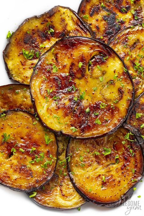 Sauteed Eggplant Recipe (5 ingredients!) | Wholesome Yum Sauteed Chicken Recipes, Ways To Cook Eggplant, Eggplant Recipes Healthy, Cook Eggplant, Italian Eggplant, Fresh Vegetable Recipes, Sauteed Eggplant, Eggplant Recipes Easy, 5 Ingredients Or Less