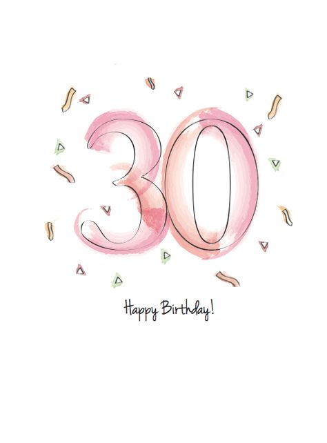 Happy 30th Birthday Card Diy, 30th Birthday Card Watercolor, 30 Birthday Card Ideas, Birthday Card 30 Years, 30th Birthday Cards Handmade, 30 Birthday Card, 30s Birthday, Greeting Cards Handmade Birthday, 30th Birthday Card