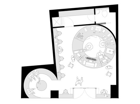 Only If, Michael Vahrenwald / ESTO · Voyager Espresso · Divisare Cafe Floor Plan, Office Coffee Bar, Restaurant Plan, Bar Flooring, Bar Plans, Fulton Street, Smoothie Bar, Espresso Bar, Floor Plan Layout