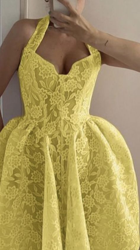 Lace Yellow Dress, Outfit With Yellow, Lace Kaftan, Dresses Yellow, Prom Dresses Yellow, Beach Outfits, Dress Inspo, Yellow Lace, Fashion Line