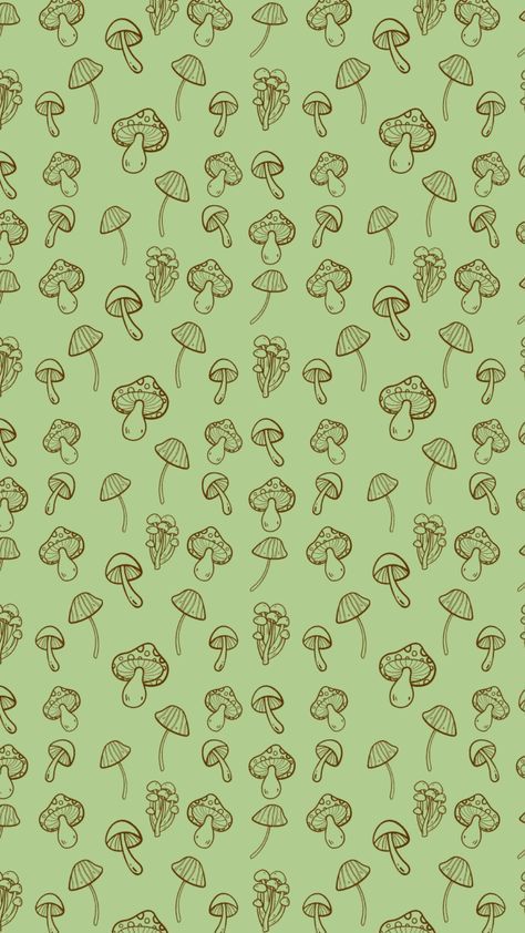 Light green wallpaper with dark brown mushroom pattern Grunge Green Aesthetic, Cottage Core Wallpaper Iphone, Fall Aesthetic Green, Cottage Core Aesthetic Wallpaper, Cottage Core Background, Cottage Core Wallpaper, Green Aesthetic Wallpaper, Cottagecore Wallpaper, Iphone Wallpaper Texture