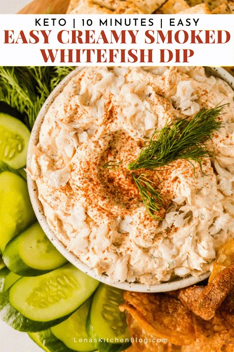 This keto-friendly Easy Creamy Smoked Whitefish Dip is a real crowd-pleaser. Made with freshly smoked fish, mayonnaise, cream cheese, and a handful of seasonings, the tangy and smoky seafood dip pairs beautifully with an array of crackers and vegetables. Cod Fish Dip, Halibut Dip Recipes, Smoked White Fish Dip Recipe, Smoked Catfish Dip, Smoked Marlin Dip Recipes, Fish Dip Recipe Smoked, White Fish Dip Recipes, Smoked White Fish Dip, Smoked White Fish Recipes