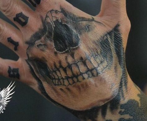 Emo Tattoo Ideas For Men, Skull Hand Tattoo Stencil, Mouth On Hand Tattoo, Skull Mouth Hand Tattoo, Skull On Hand Tattoo, Cool Hand Tattoos For Men, Skull Hand Tattoos For Guys, Face Hand Tattoo, Skull Tattoo On Hand