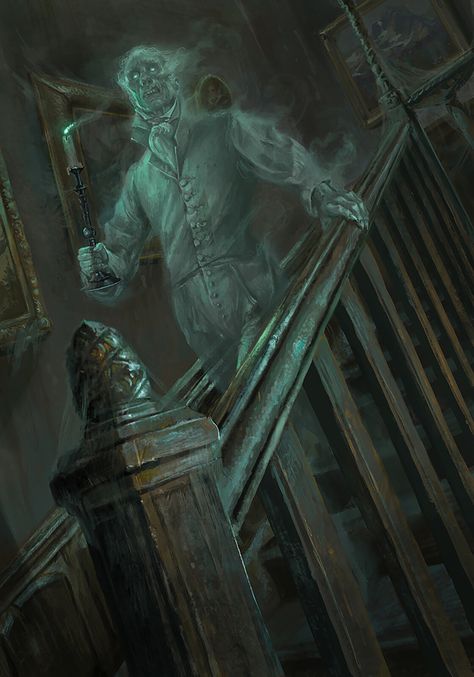 Books Concept Art, Cursed Book Fantasy Art, Ghost Horror Art, Haunted Character Design, Innistrad Art, Concept Art Horror, Spooky Dnd Monsters, Ghosts Concept Art, Ghost Haunting