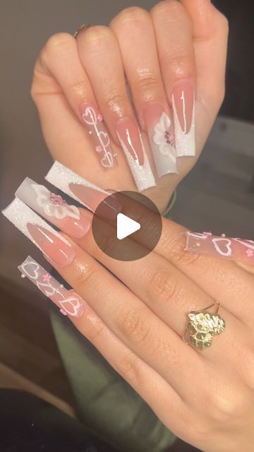 BOOKING FOR JANUARY 📲 on Instagram: "😍✨ @angelicaelena_ #explorepage #explore #cute #pink #acrlyicnails #nailsdesign #nailsnailsnails #916nailtech #longnails #heart" Buchona Nails, Tapered Square Nails, Winter Nail Designs, Winter Nail, Light Rose, Gel Nail Designs, Nail Pro, Nail Technician, French Tip Nails