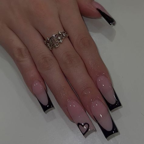 Image Nails, Black Acrylic Nails, Easy Nails, French Acrylic Nails, Acrylic Nails Coffin Pink, Unique Acrylic Nails, Long Square Acrylic Nails, Acrylic Nails Coffin Short, Pink Acrylic Nails