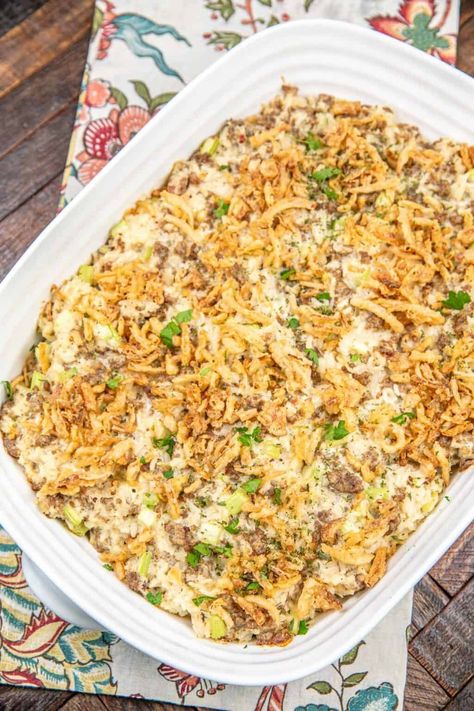 Sausage and Rice Casserole - Plain Chicken Sausage And Rice Casserole, Weeknight Casseroles, Sausage And Rice, Sausage Rice, Wild Rice Casserole, Slow Cooker Casserole, Rice Casserole Recipes, French Fried Onions, Cream Of Celery Soup