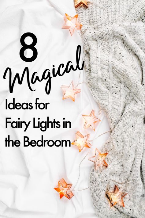 star-shaped fairy lights laying on a bed Fairy Lights In Bedroom Room Ideas, Lights Decoration For Bedroom, Fairy Lights Bedroom Ideas Simple, Fairy Lights In Bedroom, Bedroom Fairy Light Ideas, Fairy Light Decor Ideas, Decorating With Fairy Lights, Twinkle Lights Bedroom, Fairy Lights Bedroom Ideas