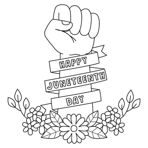 Juneteenth Coloring Pages, Happy Juneteenth Day, Happy Juneteenth, Juneteenth Day, Physical Activities For Kids, Kids Coloring, Card Banner, Business Card Maker, Flyer Maker