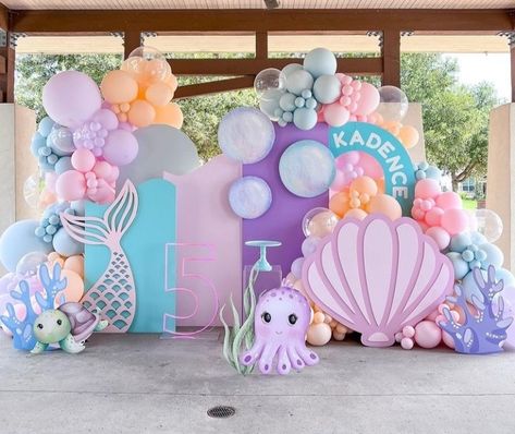 Mermaid Decorations Party, Mermaid Backdrop, Wedding Celebration Party, Floating In The Ocean, Mermaid Birthday Decorations, Ocean Birthday Party, Mermaid Birthday Party Decorations, Mermaid Theme Birthday Party, Princess Theme Birthday