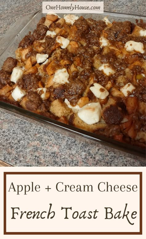 Cream Cheese French Toast Bake, Cream Cheese Danishes, Apple French Toast Bake, Cream Cheese French Toast, Cheese French Toast, Apple French Toast Casserole, Homemade Whole Wheat Bread, Cheese Danishes, Easy French Toast Bake