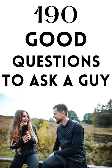 Some of the best questions to ask a guy to get to know him better! Creative Questions To Ask A Guy, Questions To Ask A Man Before Dating, Casual Questions To Ask A Guy, Godly Questions To Ask A Guy, Things To Ask To Get To Know A Guy, Questions To Ask Guy Friends, Questions To Ask A Guy You Like, Meaningful Questions To Ask A Guy, Questions Girls Are Afraid To Ask Guys