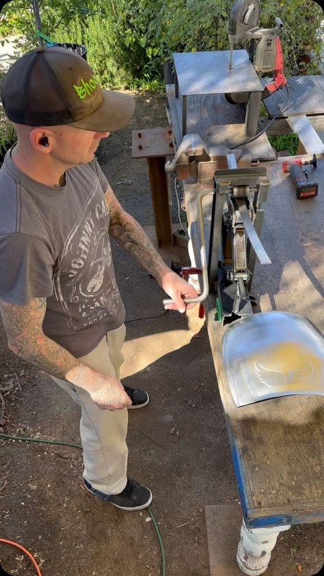 Brett Hood | ‼️Added the air hammer feature to my planishing hammer build to give me the capability of doing rough shaping by foot and finish planishing… | Instagram Planishing Hammer, Air Hammer, Metal Fab, Iron Work, Give It To Me, Building, Canning, Quick Saves, Instagram