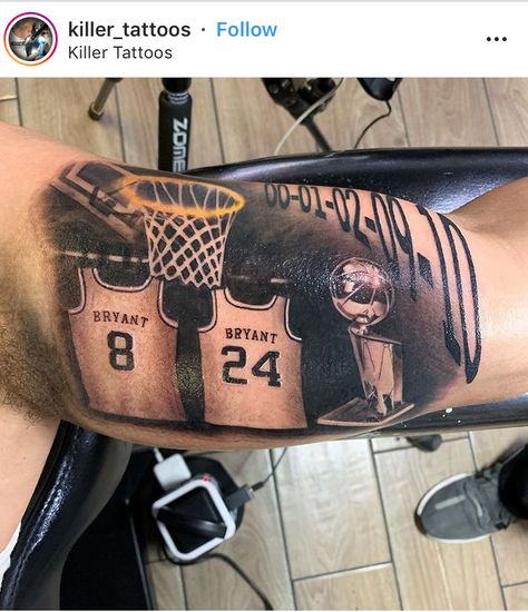 Kobe Bryant Tattoo, Jersey Tattoo, Back Ear Tattoo, Kobe Logo, Half Sleeve Tattoos For Guys, Leg Sleeve Tattoo, Greek Tattoos, Shoulder Tattoos For Women, Dark Art Tattoo