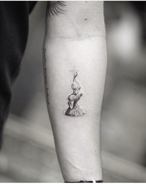 Reaching For The Stars Tattoo, Reach For The Stars Tattoo, Dreamer Tattoo, Rome Tattoo, Stars Tattoo, Small Girl Tattoos, Tasteful Tattoos, Tattoo Style Drawings, Subtle Tattoos