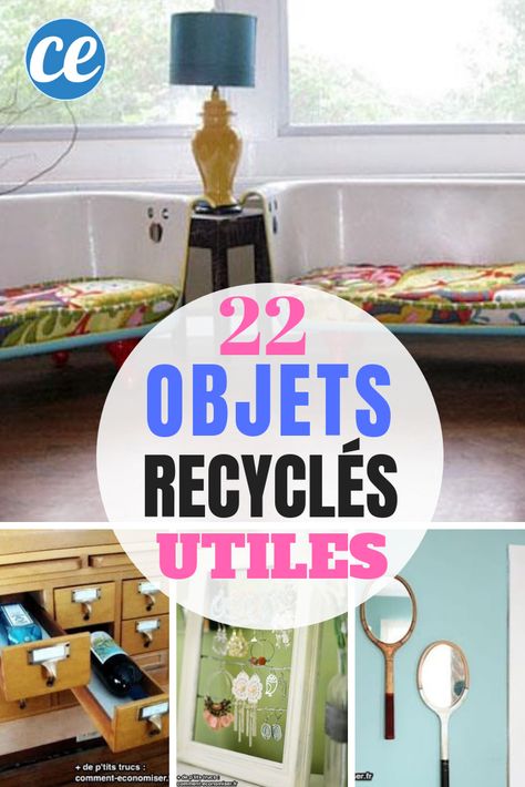 Objet Recycle, Recycled Furniture Upcycling, Recycler Diy, Easy Decor, Home Budget, Deco Originale, Upcycled Art, Decoration Originale, Diy Renovation