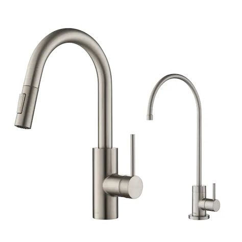 Kraus Stainless Steel Cold Water Dispenser with Hi-Arc Spout in the Water Dispensers department at Lowes.com Water Filter Faucet, Brass Kitchen Faucet, Steel Deck, Bar Faucets, Bottled Water, Single Hole Faucet, Reusable Water Bottles, Water Faucet, Water Filtration