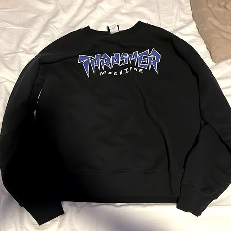 Black thrasher crewneck Thrasher Sweatshirt, Thrasher Hoodie, Drip Drip, Pretty Clothes, Retro Outfits, Soft Texture, Fashion Ideas, Sweater Hoodie, Cool Shirts