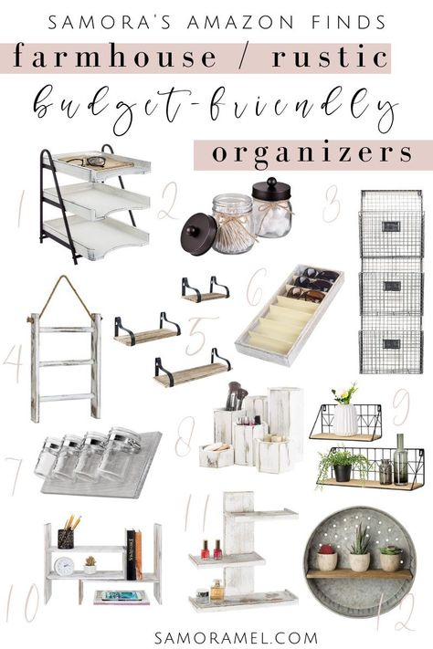 My top 12 amazon farmhouse organizers! Rustic Farmhouse Office Ideas, Rustic Farmhouse Office Decor, Boho Cubicle Decor Office, Farmhouse Cubicle Decor Office, Home Office Ideas For Women Rustic, Farmhouse Desk Organization, Farmhouse Office Organization, Farmhouse Work Office, Farmhouse Cubicle Decor