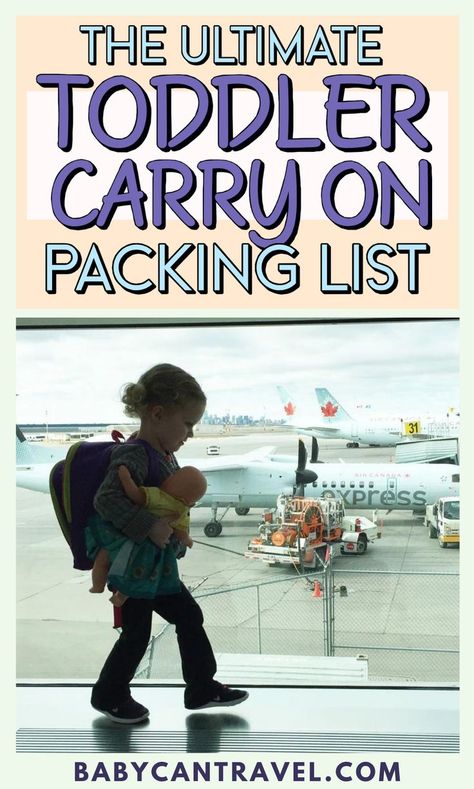 The ultimate toddler carry-on packing list can make traveling with a toddler much smoother and more enjoyable. From snacks and toys to essentials like a change of clothes and comfort items, having everything organized helps keep your little one happy and content on the go. Use these toddler travel tips to pack smart and ensure you’re fully prepared for a stress-free trip with your little explorer. Toddler Packing List, Baby Travel Checklist, Flying With A Toddler, Airplane Carry On, Airplane Activities, Printable Packing List, Ultimate Packing List, Carry On Packing, Packing Checklist