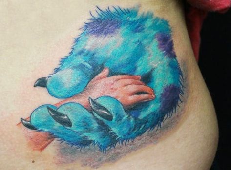 Pixar Tattoos, Pixar Tattoo, Sully And Boo, Tattoo Cartoon, Monster Tattoo, Pixar Animation, Cartoon Character Tattoos, Sweet Tattoos, Disney Up