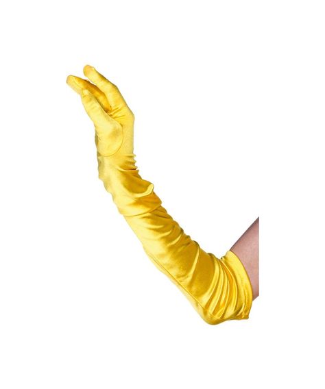 Yellow Long Satin Women Gloves Long Satin Gloves, Princess Gloves, Dress Etiquette, Yellow Gloves, Pirate Eye Patches, Satin Gloves, Yellow Costume, Elegant Gloves, Elbow Length Gloves