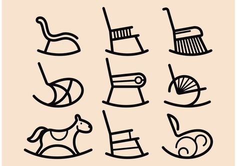 Rocking Chair Vector Icons - Download Free Vector Art, Stock ... Bff Tats, Logo Development, Chairs Logo, Chair Drawing, Developer Logo, Doodle Art Journals, Iconic Chairs, Branding Mood Board, Easy Doodle Art