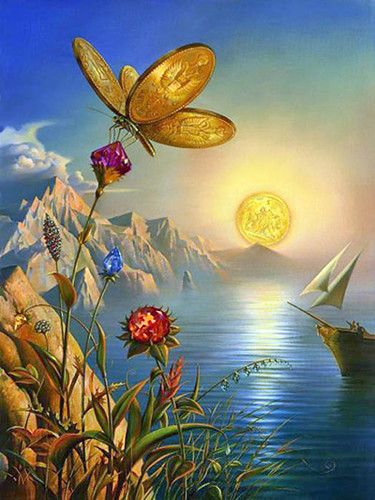 Vladimir Kush - Treasure Island | Domingos Manoel de Sousa Aguiar Júnior | Flickr Moscow Art, Art Papillon, Butterfly Art Painting, Pop Surrealism, Treasure Island, Salvador Dali, Butterfly Art, A Butterfly, Pablo Picasso