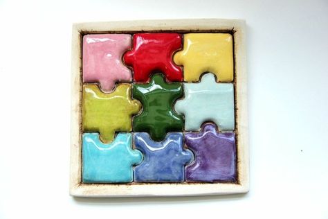 Clay Puzzle, Pottery Games, Coil Pottery, Ceramic Framed, Sculpture Art Clay, Air Dry Clay Projects, Clay Diy Projects, Tanah Liat, Pottery Crafts