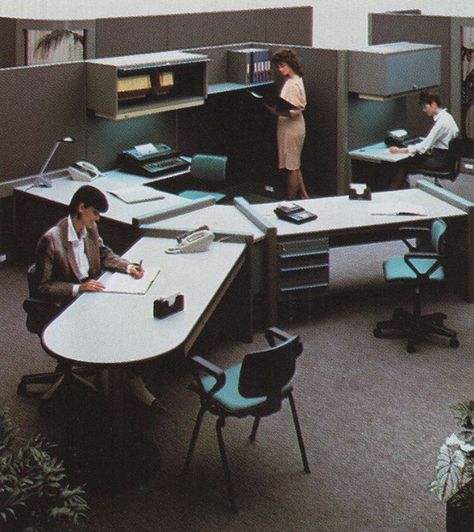 Business Office Interior Design, 80s Interior Design, 80s Interior, Retro Office, Retro Interior, Vintage Office, Vintage Interiors, Interior Deco, Futurism