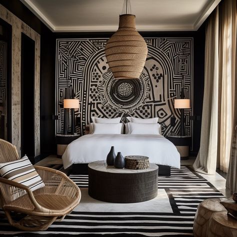 African Bedroom, African Interior Design, African House, African Inspired Decor, African Interior, Bad Inspiration, African Home Decor, African Decor, The Bedroom