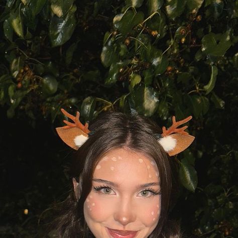 @addyyrae on Instagram: "im bambi DUH!" Deer Halloween Costumes Aesthetic, Doe Costume Halloween, Bambi Makeup Deer Halloween, Bambi Deer Costume, Bambi Outfit Costume, Bambi Halloween Costume Women, Cute Deer Costumes For Women, Bambi And Thumper Costume, Bambi Costume Aesthetic