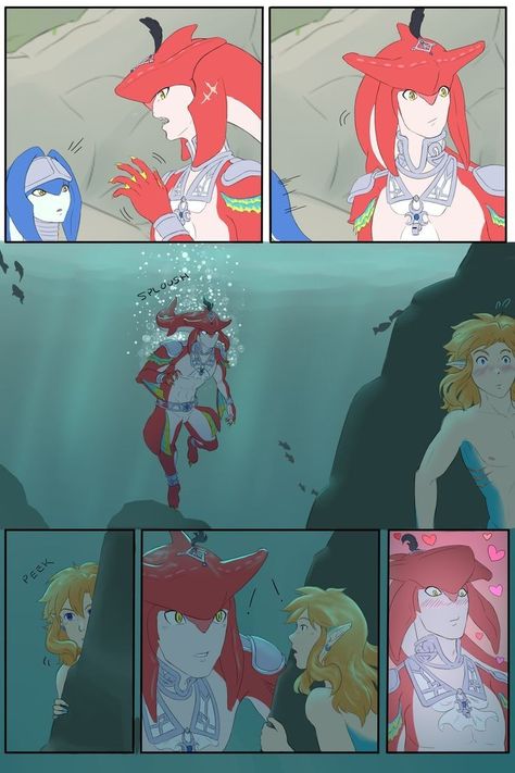 Breath Of The Wild Sidon, Sidon X Link, Link X Sidon, Sidon Zelda, Prince Sidon, Adveture Time, Legend Of Zelda Memes, Zelda Funny, Gay Comics