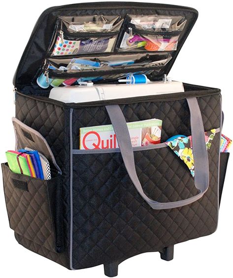 Organizing Essentials, Rolling Tote, Organize Craft Supplies, Sewing Courses, Sewing Machine Cover, Basic Sewing, Sewing 101, Trendy Sewing, Trolley Bags