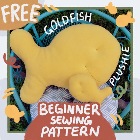 [FREE] Goldfish Snack plush pattern - Alizard's Ko-fi Shop - Ko-fi ❤️ Where creators get support from fans through donations, memberships, shop sales and more! The original 'Buy Me a Coffee' Page. Beginner Plush Pattern, Goldfish Plush Pattern, Goldfish Sewing Pattern, Goldfish Cracker Pillow, Stuffed Fish Sewing Pattern Free, Free Plush Sewing Patterns For Beginners, Fish Sewing Pattern Free, Easy Plush Sewing Pattern, Plushies Diy Pattern