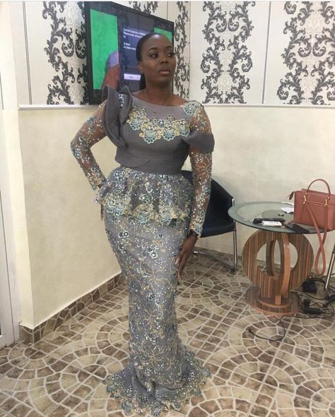 Peplum Lace Asoebi Styles Rocking Owambe Waves Aso Ebi Lace Styles, Dress For Ladies, Nigerian Lace Styles, Peplum Lace, African Lace Styles, Style Africain, Lace Dress Styles, African Lace Dresses, Lace Styles