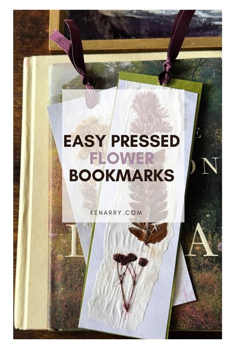 Learn how to make beautiful pressed flower bookmarks with parchment paper and cardstock. This is a fun and simple craft project. How To Make Dried Flower Bookmarks, Flower Press Bookmark, Pressed Flower Bookmark Laminated Diy, Pressed Flower Bookmarks, Bookmarks Pressed Flowers, Laminated Dried Flower Bookmarks, Pressed Flower Bookmark, Beautiful Bookmarks, Flower Bookmarks