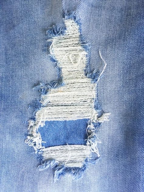 QUICK FIX FRIDAY: HOW TO PATCH A HOLE IN YOUR JEANS | Merrick's Art | Merrick's Art Patched Jeans Diy, How To Patch Jeans, Denim Wallpaper, Merricks Art, Patch Hole, Stitch Witchery, Denim Texture, Fashion Illustrations Techniques, Visible Mending