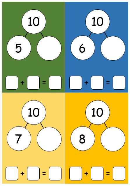 Partitioning Numbers Activities, Ways To Make 10 Activities, Partitioning Numbers, Number Bonds To 10, Kindergarten Math Games, Mathematics Worksheets, Kindergarten Art Projects, Math Centers Kindergarten, Math Materials