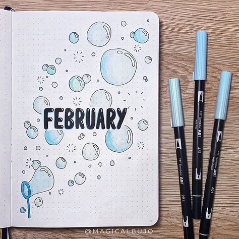 I'm always looking for new and creative ways to style the headers and titles for my bullet journal. This post features over 50 stunning bullet journal headers and titles that will inspire you. February bullet journal cover with bubbles. Diy Bullet Journal, May Bullet Journal, Bullet Journal Work, Bullet Journal Headers, February Bullet Journal, Bullet Journal Month, Aruba Travel, Bullet Journal Ideas Templates, Creating A Bullet Journal