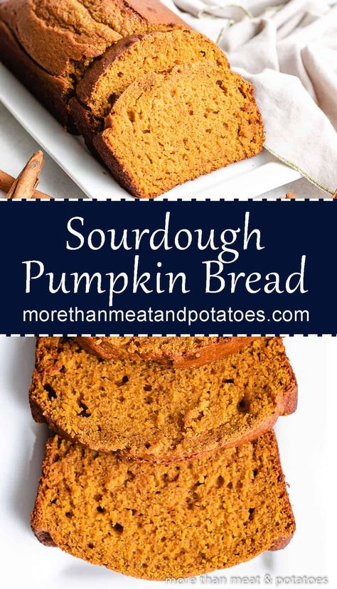 Sourdough Pumpkin Bread, Pumpkin Quick Bread, Sourdough Pumpkin, Recipe Using Sourdough Starter, Quick Bread Recipe, Bread Sweet, Pumpkin Bread Pudding, Sourdough Starter Discard Recipe, Homemade Sourdough Bread