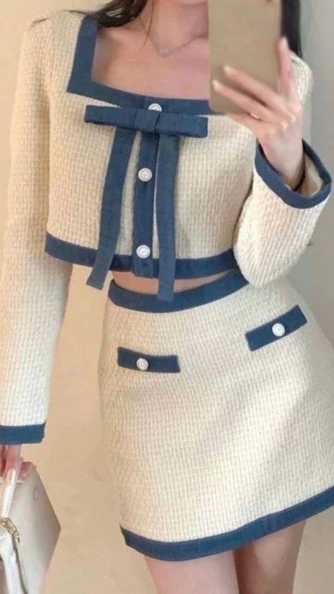 Elegant tweed suits for autumn ❤️ #outfitoftheday #autumndress Tweed Fashion, Chic Dress Classy, Look Formal, Bandeau One Piece Swimsuit, New Jeans Style, Korean Fashion Casual, Smart Outfit, Kawaii Fashion Outfits, Classy Work Outfits