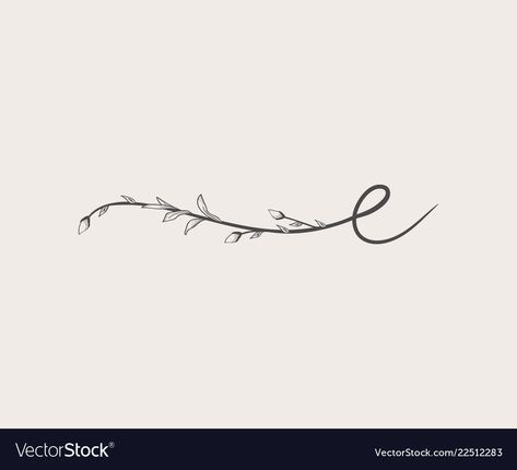 Wave With Letter Tattoo, S Floral Letter, Letter E Tattoo With Flowers, Small Letter E Tattoo, A E Tattoo, Lower Case E Tattoo, E And L Logo, Letter E Tattoo Ideas Initials, Lowercase E Tattoo