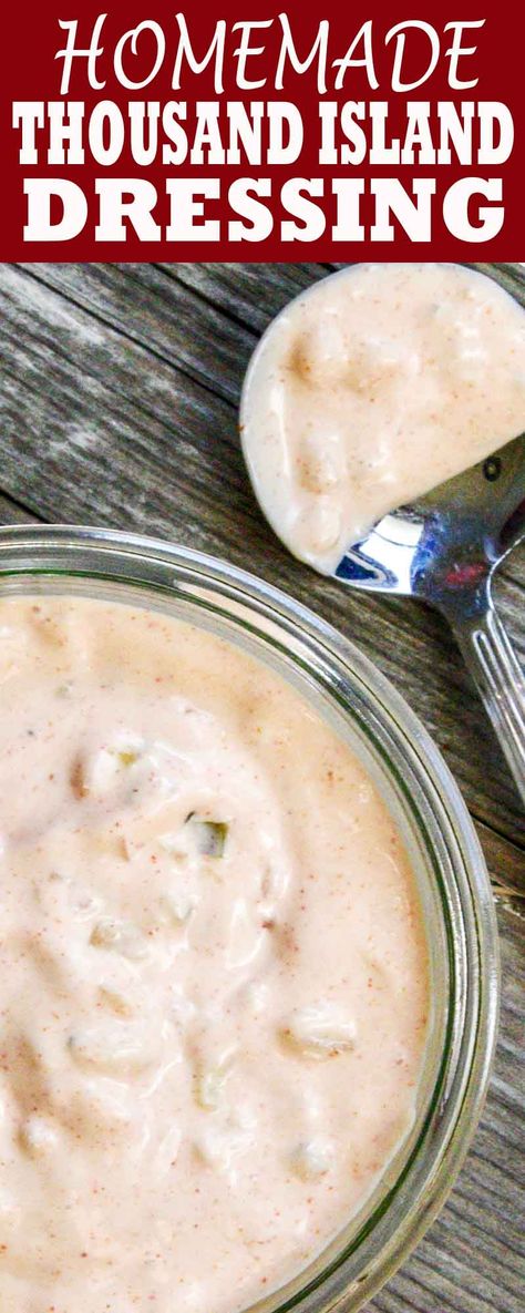 Creamy, sweet and tangy—Thousand Island Dressing is so good made from scratch. Use it on burgers, Reubens, salads, and more. #thousandisland #homemade #saladdressing Homemade Thousand Island, Homemade Thousand Island Dressing, Parmesan Salad, Thousand Island, Thousand Island Dressing, Salad Dressing Recipes Homemade, Sauce Pasta, Island Dress, Homemade Salads