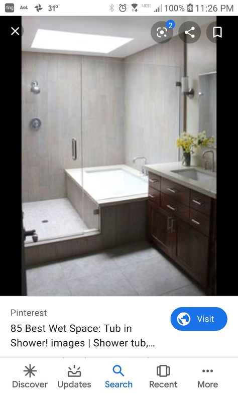 Corner Tub Shower, Shower Tub Combo, Bathroom Tub Shower Combo, Bathtub Shower Combo, Bathroom Tub Shower, Bad Inspiration, Bathroom Redesign, Diy Bathroom Remodel, Bathroom Tub