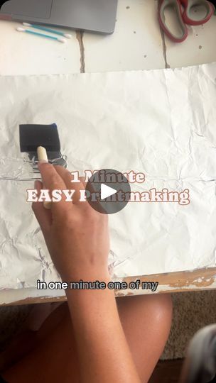 168K views · 36K reactions | This tin foil monotype print is SO EASY and fun for all ages! 🎨 
.
Printmaking is an underrated art medium that can be so fun! This is one of the simplest types of prints that is so easy and so satisfying. And you don’t need much!
.
SUPPLIES:
-craft paint (tempera here, acrylic works too)
-foam brush for even spreading 
-Q-tip for paint removal
-Paper (preferably thicker paper, but whatever you have works)
-Tin foil 
.
.
Try it out and send to your craftiest friend!
.
.
.
.
.
#artlessons #arttutorial #oneminutetutorial #artforkids #kidsartproject #printmaking #monoprint #monotypeprint #monotype #easyart #easyartproject #easyartprojectsforkids #artteachersofinstagram #artteacherlife #artteacher #elementaryteacher #elementartartteacher #elementaryart #denverart Tin Foil Printing, Foam Paper Art, Craft For School Age, Tin Foil Painting, Children Painting Ideas, Monotype Printmaking Ideas, Print Making Ideas, Painting On Foil, Printmaking For Kids