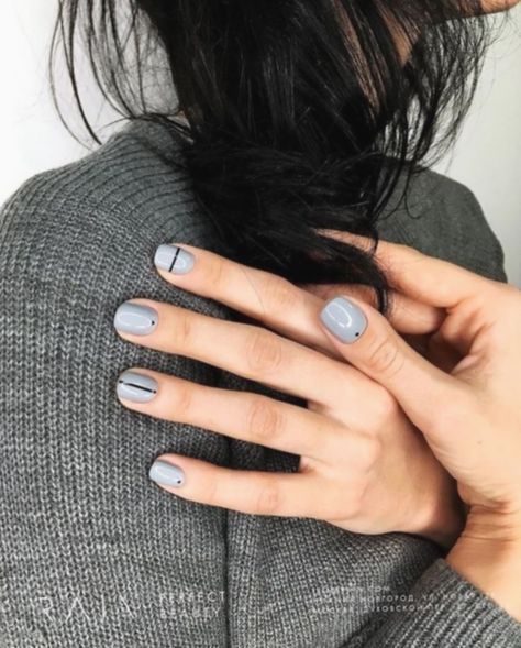 Grey Nail Polish, Minimalist Nail Art, Nagel Tips, Minimal Nails, Gray Nails, Orange Nails, Minimalist Nails, Nail Arts, Art Tutorial